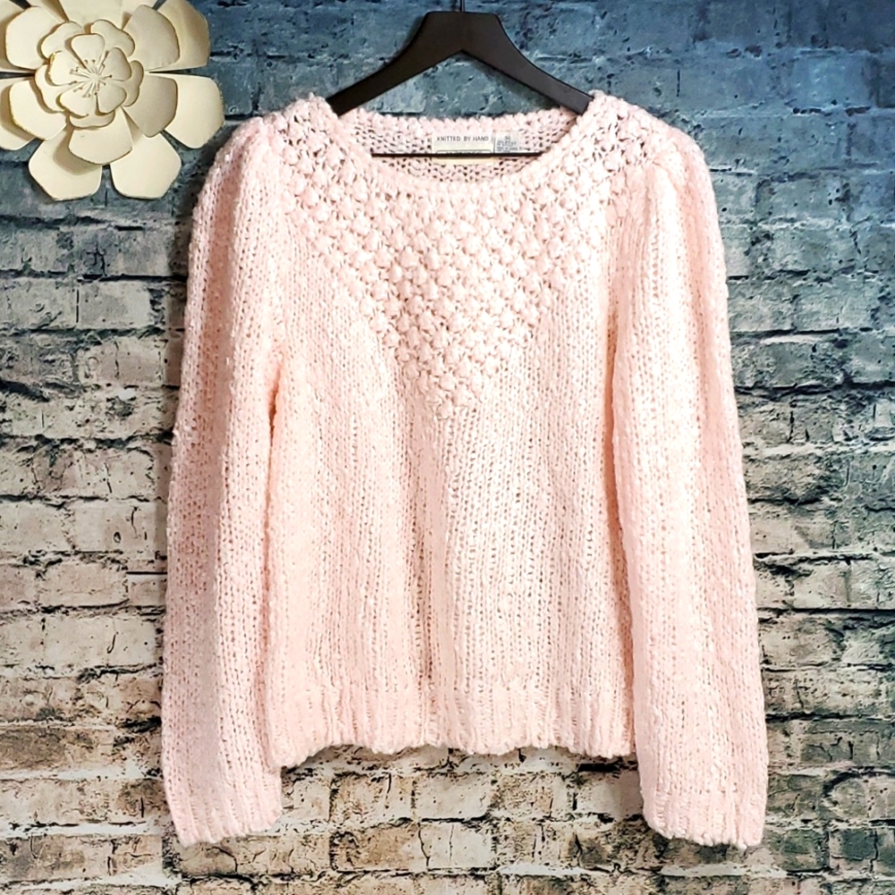 Vintage | Pretense 80s Hand Knit Pretty in Pink Sweater